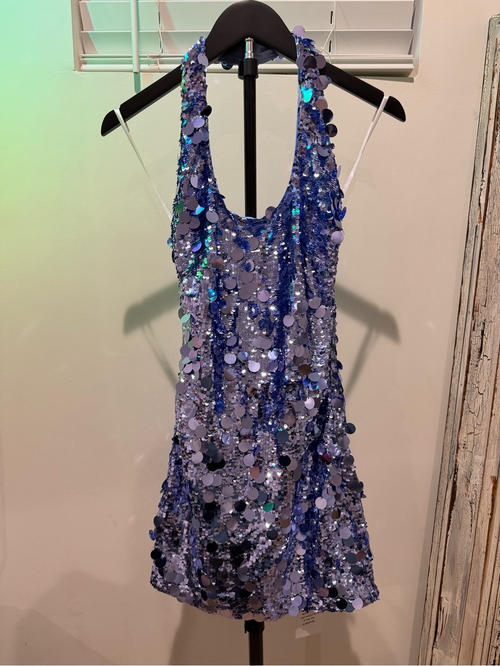 Lovers + Friends Blue Iridescent Sequin Dress